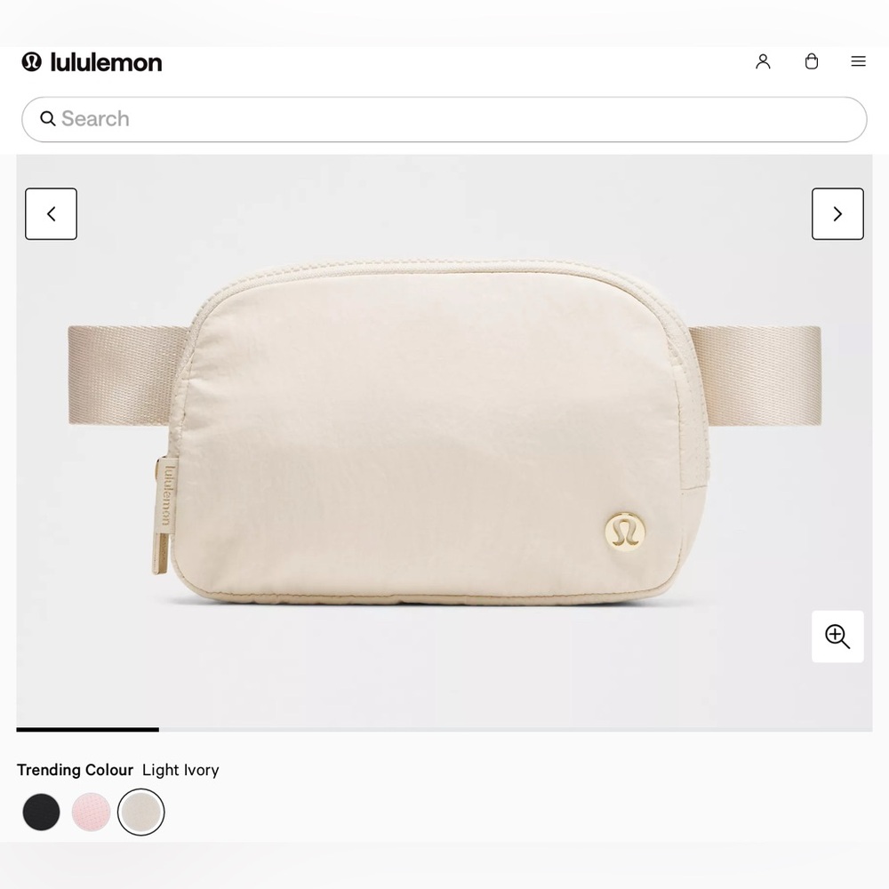 Lululemon Everywhere Belt Bag 
GUC Soft Ivory